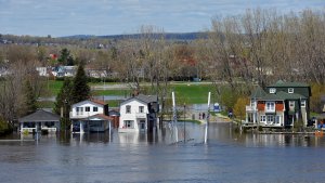 Flooded community in Quebec