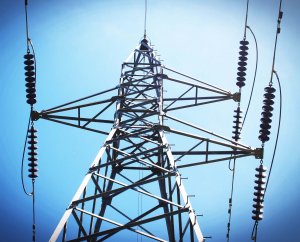 Photo of a hydro pole from below