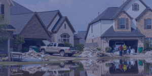 Home flooded in residential area