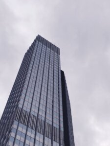 low angle photo of high rise glass building