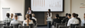conference presentation blurred image